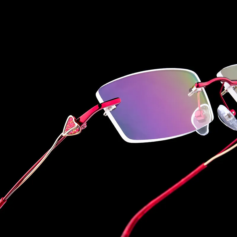 

Ультра-светильник, сплав, сердце, Женский металлический ультра светильник, очки без оправы, дальнозоркая оправа, алмазная оправа, оправа для близорукости