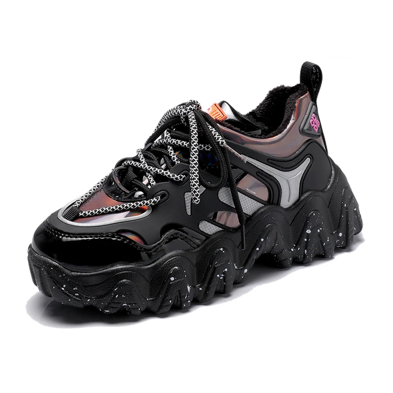 

Весенние женские кроссовки на массивной платформе, новинка 2020, модные кроссовки Ulzzang на шнуровке, Высококачественная теннисная женская пов...