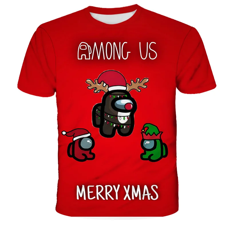 

Summer Game Among Us T Shirt boys/girls Video Game Street Style kids T-shirt Funny Cartoon Anime Tshirt Black Top Tees 4-14Y