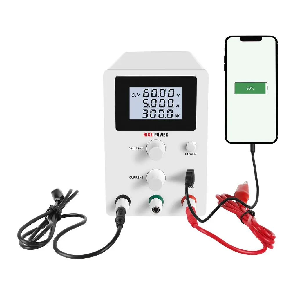 Новый USB DC лаборатория 60V 5A Регулируемый лабораторный источник питания