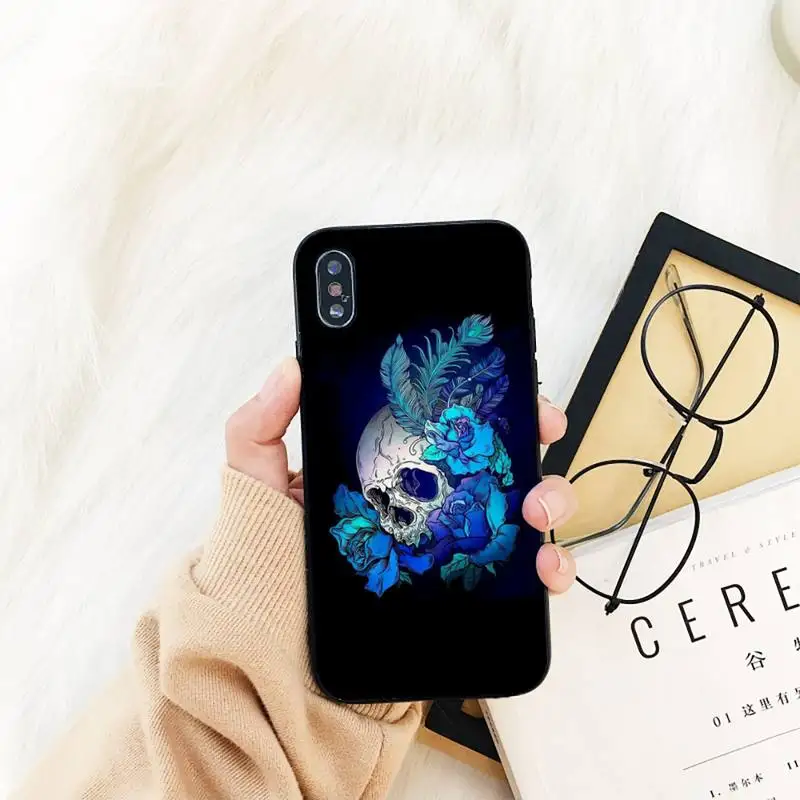 

YNDFCNB Floral Skull Phone Case For iPhone 11 8 7 6 6S Plus X XS MAX 5 5S se 2020 11 12pro max iphone xr case