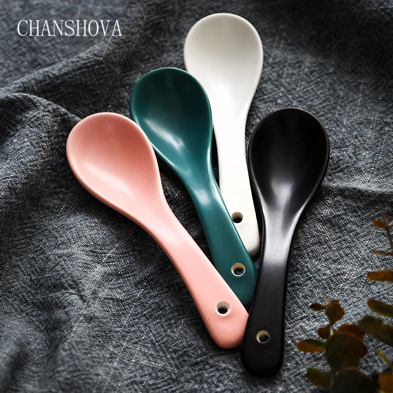 Керамическая ложка CHANSHOVA фарфоровая суповая столовые приборы домашняя кухонная