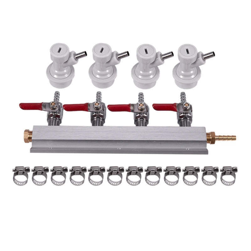 

Розничная продажа, 4-Way пива разветвитель, CO2 пивной бар газовой коллектор компонентов со встроенным модулем проверить сплиттер клапанов пив...