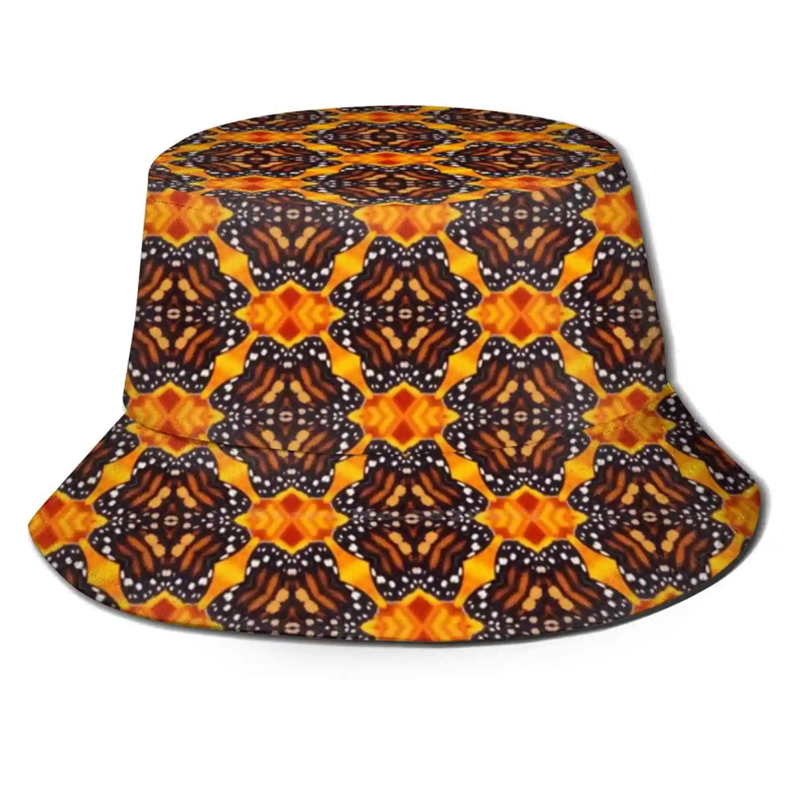 Оранжевый и черный узор бабочки монарха 5 рыбацкая шляпа панамы кепки с узором