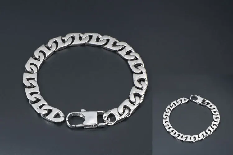 Снаряженная звеньевая цепочка браслет Мужская сталь тяжелые металлические