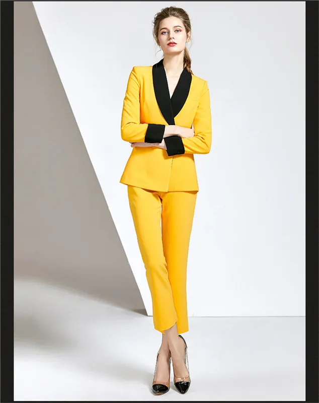 Shawl Lapel Women Business Suits 2 PCs (Jacket+Pants)Women Pantsuit Office Style Female Trouser Suit Custom Made