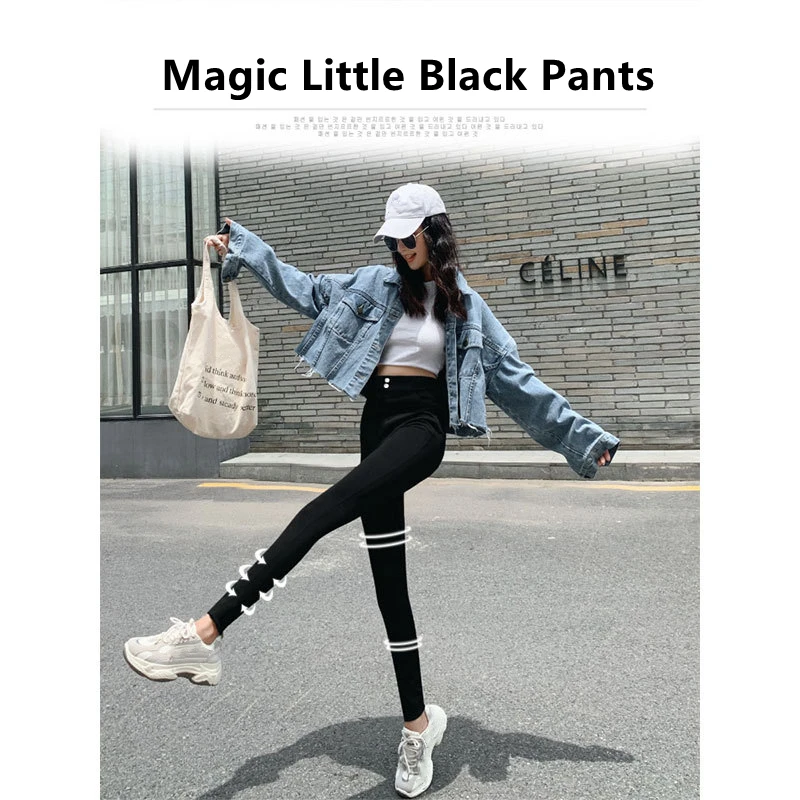 

WS 2021 Women's Pencil Leggings Spring New Outer Wear Tight-Fitting High-Waisted Slim Thin Black Pants
