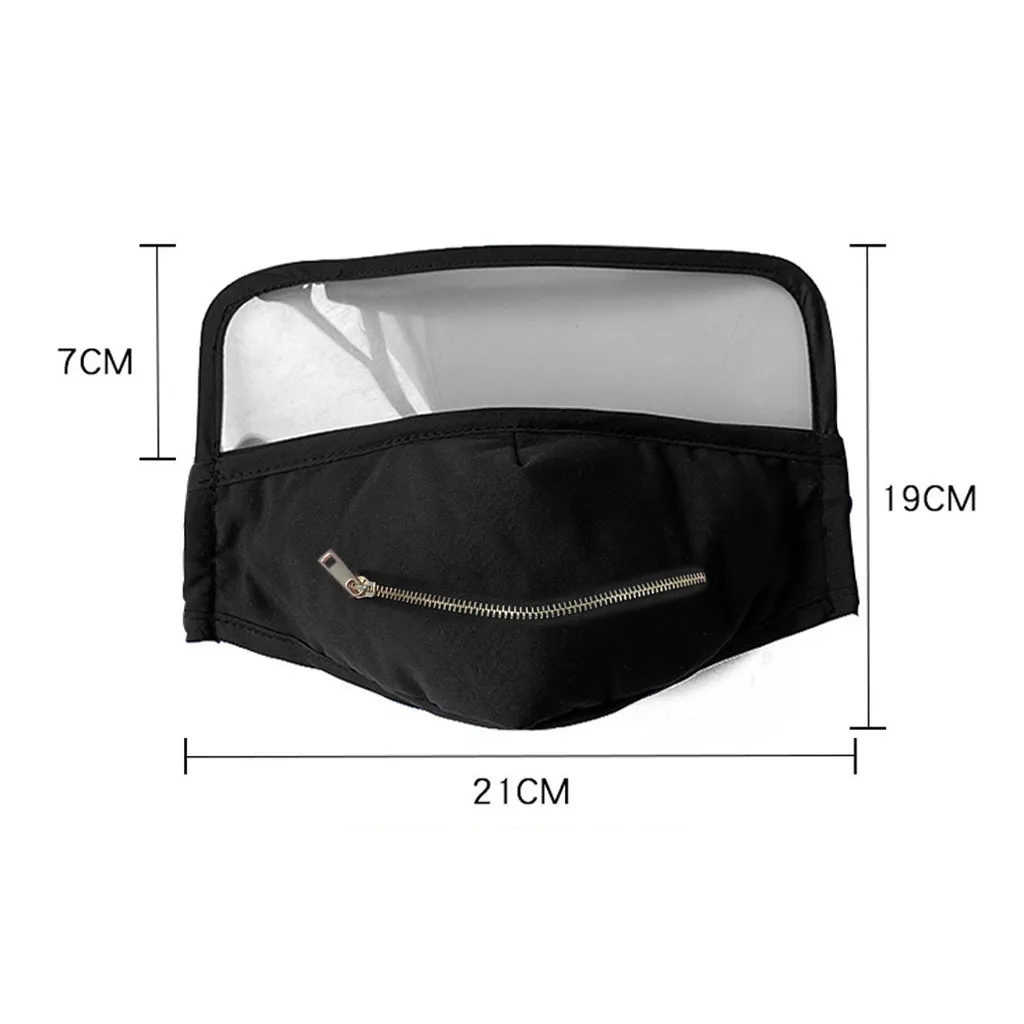 

Unisex Adult Zipper Opening Design Protective Face Mask With Eyes Shield Detachable Transparent Visual Splatter Screen