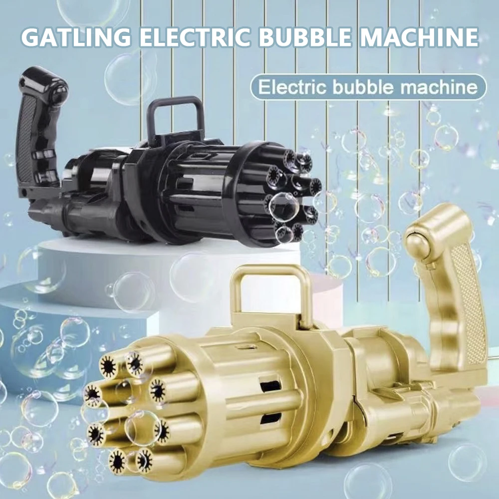 

Kids Automatic Gatling Bubble Gun Toys Summer Soap Water Bubble Machine 2-in-1 Electric Bubble Machine For Children Gift Toys