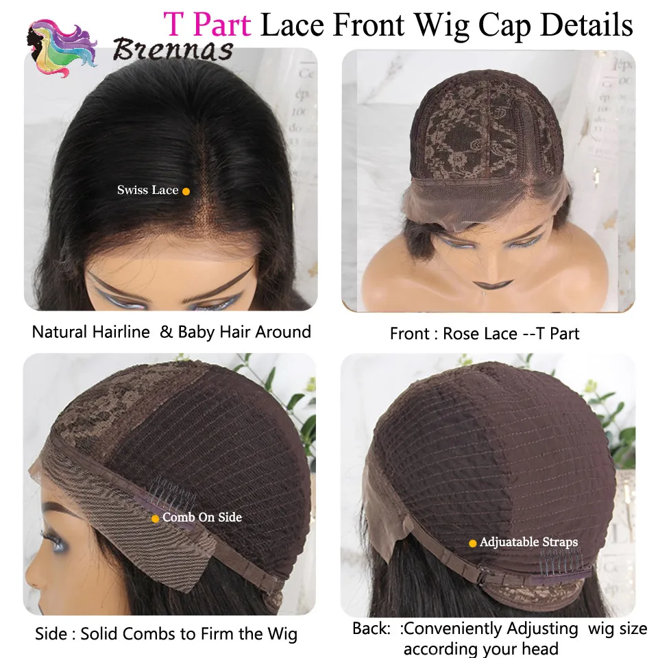 Кудрявые короткие парики боб на сетке T-часть Детские волосы коричневого цвета