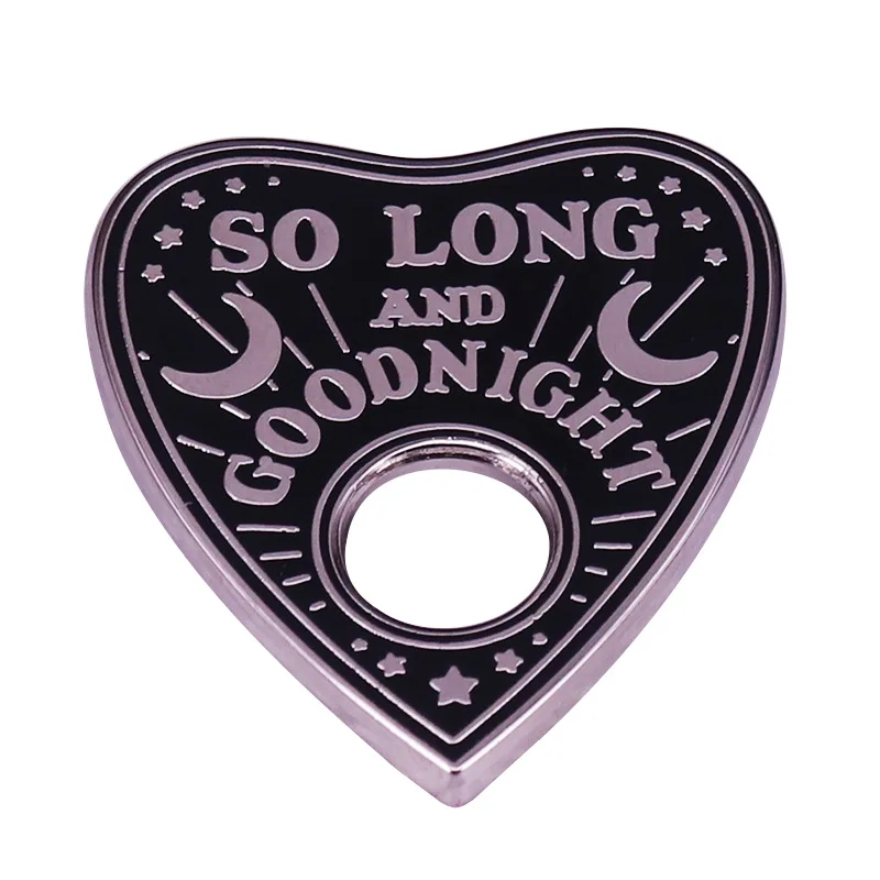 

Настолько длинная и приятная Ночная брошь в форме сердца Ouija, булавки, эмалированные металлические значки, булавка на лацкан, броши на куртки, модные ювелирные аксессуары
