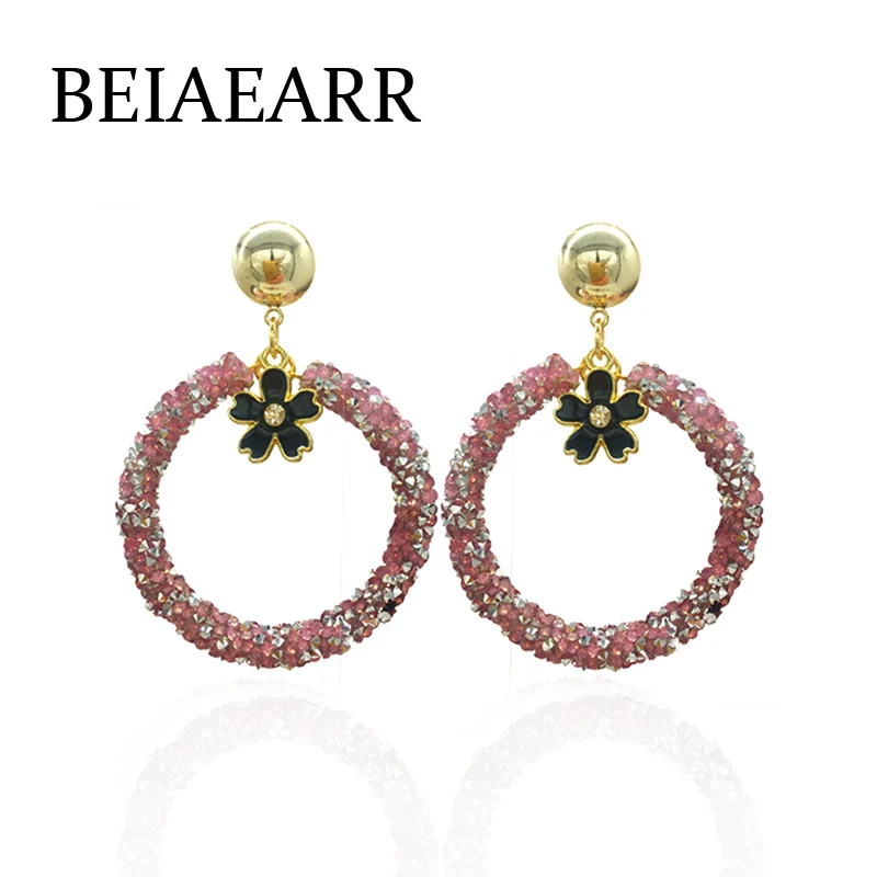 Новые женские серьги брендовые со стразами капающий цветок аксессуары богемные |
