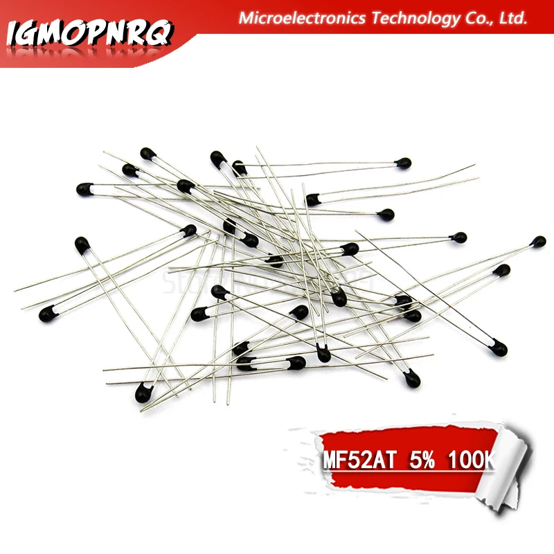 100 шт. 3950 +/-5% Φ/3950 Φ 100K B значение: термистор датчик температуры MF52AT MF52 | Электронные
