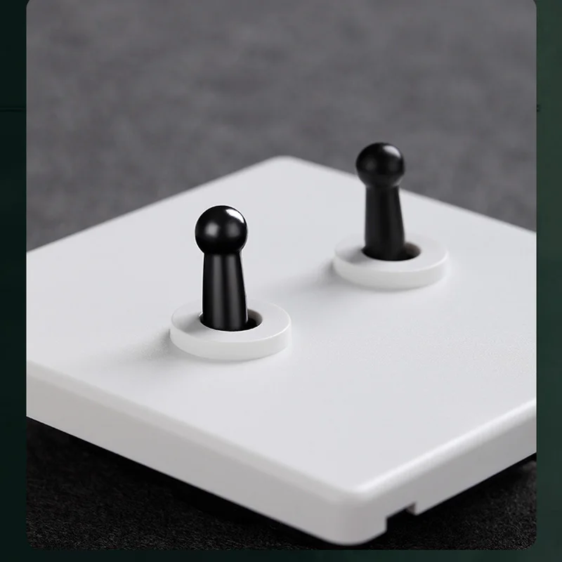 Белый переключатель бытовой черный латунный рычаг 1 4 клавиши 2 канала