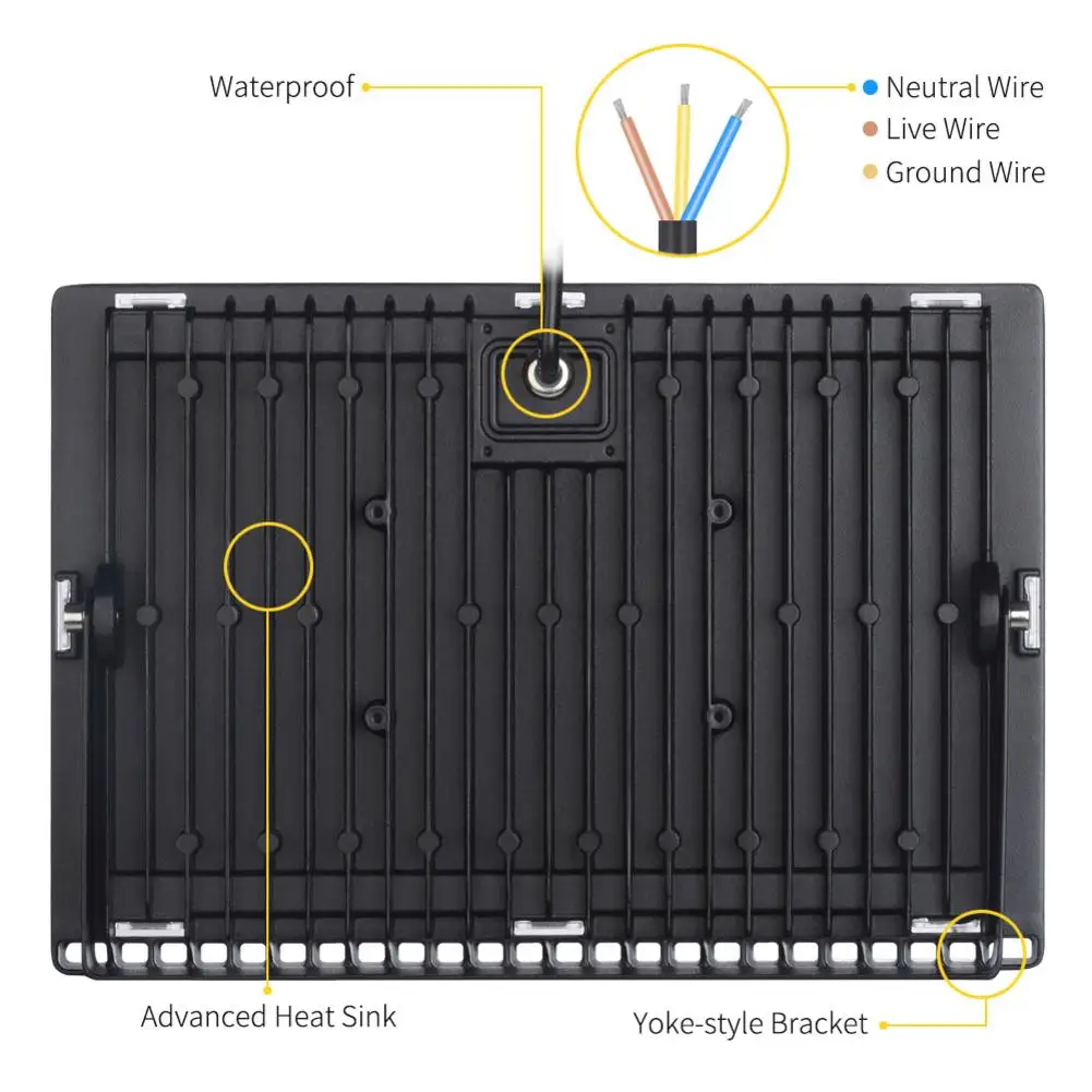 GERUITE 220V 150W Светодиодный прожектор светильник на открытом воздухе безопасности