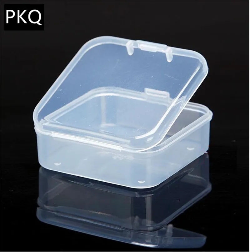 Small Plastic Box Clear Storage Organizer Multipurpose Display Case Plastic Jewelry Bead Case Home Office Stationary Storage Box