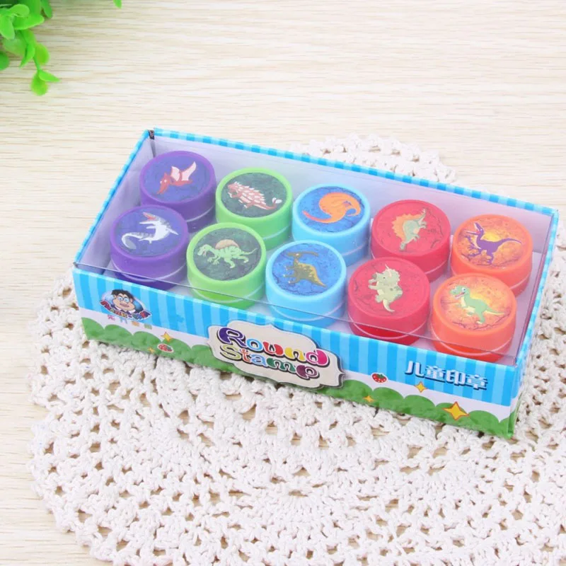 10 шт. Kawaii мультфильм Динозавр Самостоятельная Заправка чернилами Stamper Искусство