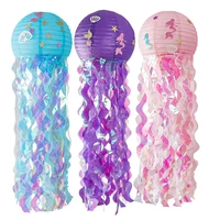 mermaid party decoration diy hanging jellyfish lantern little mermaid under the sea party birthday party decorations baby shower