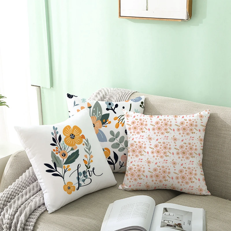 

Leaf Flower Petal Decorative Cushion Cover Polyester Cartoon Throw Pillow Covers Nordic Decoration Home Pillow Case For Pillow