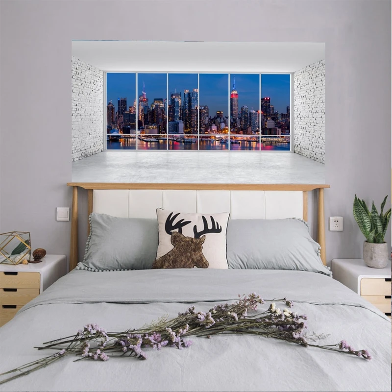 

Outside the Window 3D Headboard Wall Decal Art Vinyl Bedside Sticker Removable