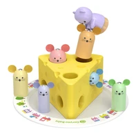baby wooden toy catching mouse magnetic fishing rescue cheese fun game learning shapes colors education toys kid gift