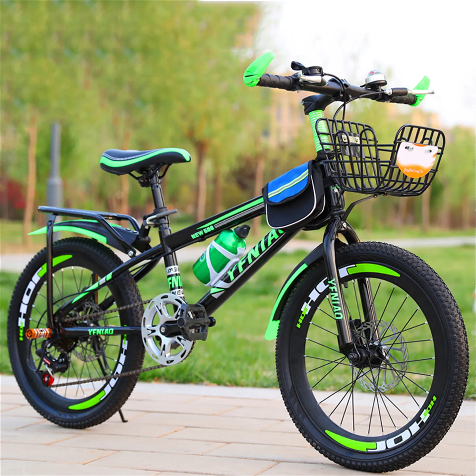 Детский велосипед 18 дюймов с 2 задними тренировочными колесами Нескользящий