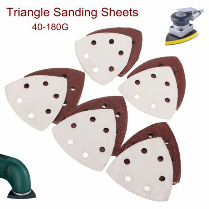 

50pcs Triangle Sanding Sheets Paper Discs Sander Grinder Pad 40-180 Grit 9cm