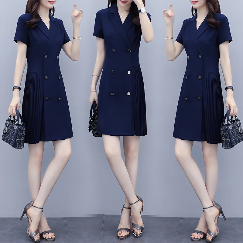 Женское Пастельное платье рубашка средней длины элегантное с высокой талией в