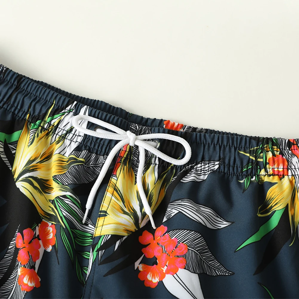 Летние мужские шорты для отдыха с цветочными листьями быстросохнущие дышащие