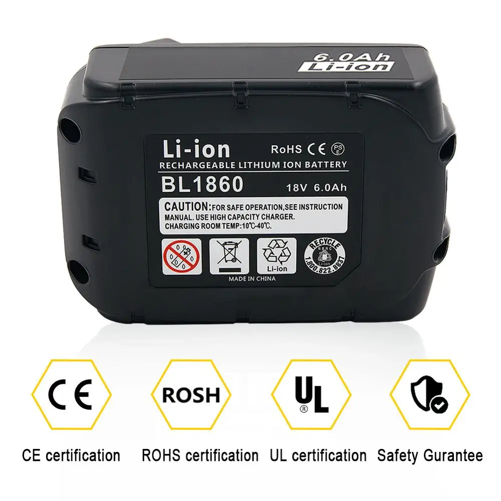 

2.0/4.0/5.0/6.0 Ah Lithium ion Rechargeable Replacement for Makita 18V Battery BL1850 BL1830 BL1860 LXT400 Cordless Drills