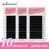 gahamaca 10cases easy fanning volume mega eyelashes extension auto flowering rapid blooming fans lashes