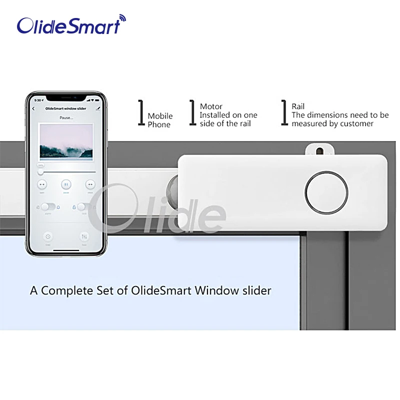 Умный автоматический Открыватель окон/дверей Olide работает с приложением для