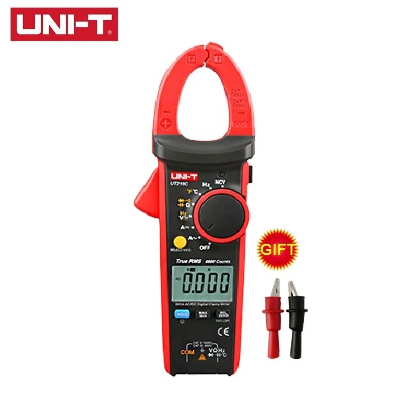 

UNI-T UT216 Series Digital Clamp Meters NCV V.F.C Diode LCD Backlight UT216C True RMS Test AC DC Auto Range Multimeters