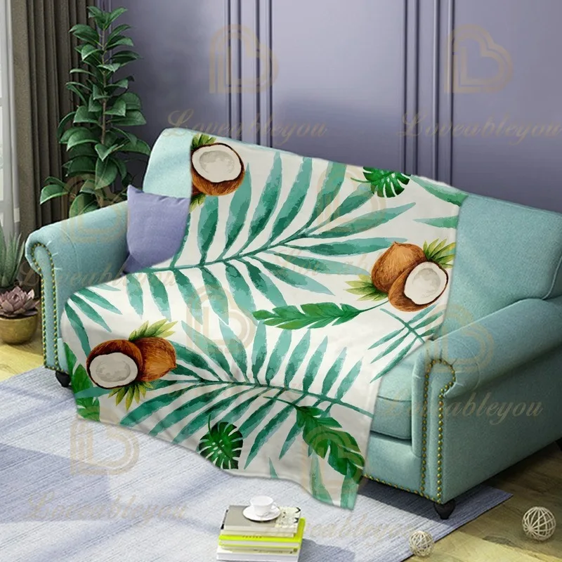 

Flannel Sleeping Blanket Fruit Banana Print Soft Warm Fleece Plush Throw Blanket Dropship 1pcs Kids Gift