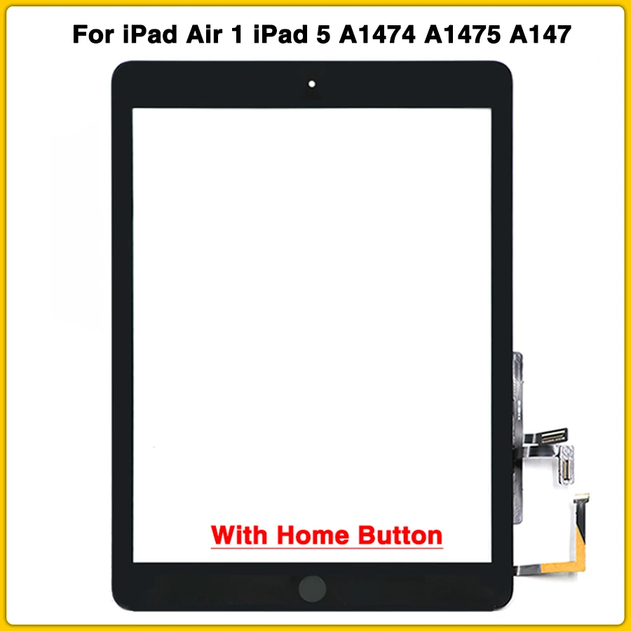 Для iPad5 сенсорный экран для iPad Air 1 iPad 5 A1474 A1475 A147 Сенсорная панель дигитайзер передняя стеклянная линза с кнопкой Home