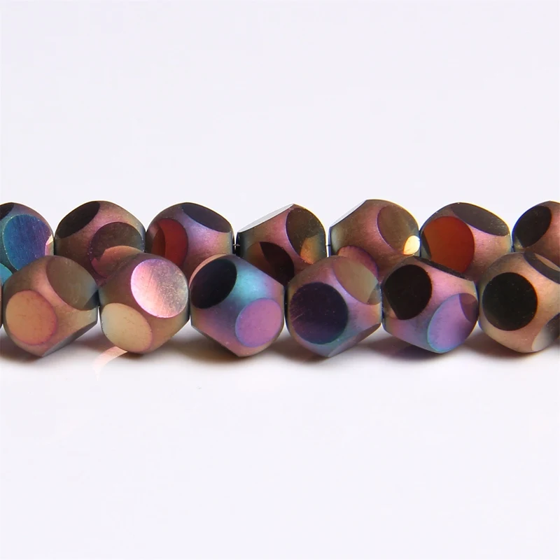 15 5 &quotполые гальванические стеклянные бусины 8 мм квадратные круглые свободные