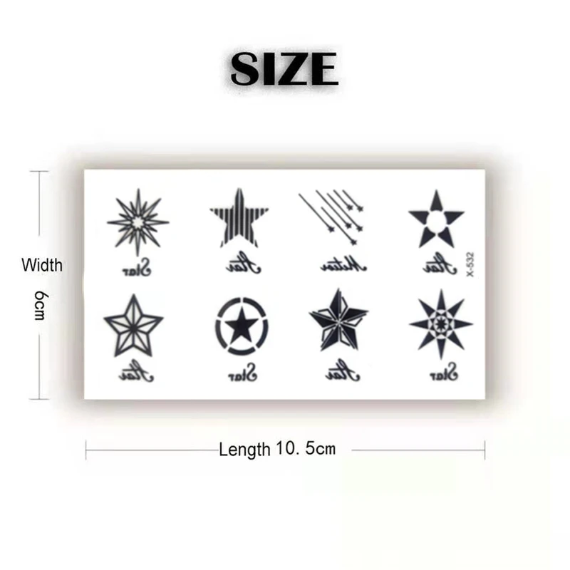 Temporary Waterproof Tattoo Stickers For Men And Women, Pentagram Finger Tattoos, Waterproof False Tattoos, Flash Decorative Art