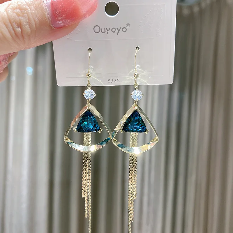 

Южнокорейская версия S925 аллергенные цветочные серьги длинные модные серьги Висячие темпераментные милые серьги с кисточками для невесты