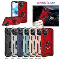 luxury armor shockproof case for iphone 13 12 mini 11 pro xs max xr x se 2020 8 7 6 plus magnetic metal ring stand protect cover