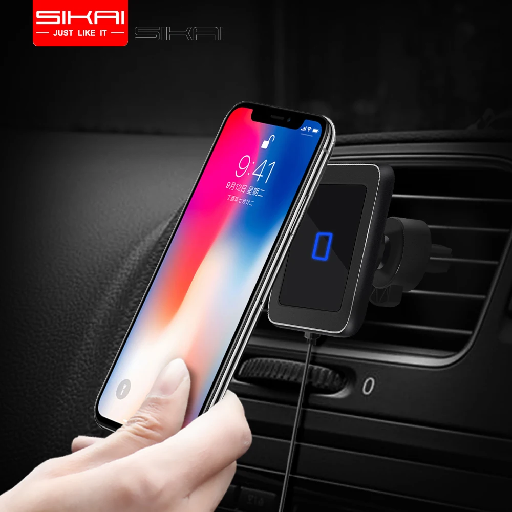 Автомобильное беспроводное зарядное устройство SIKAI магнитное для iPhone XsMax/Xs/Xr/8 10