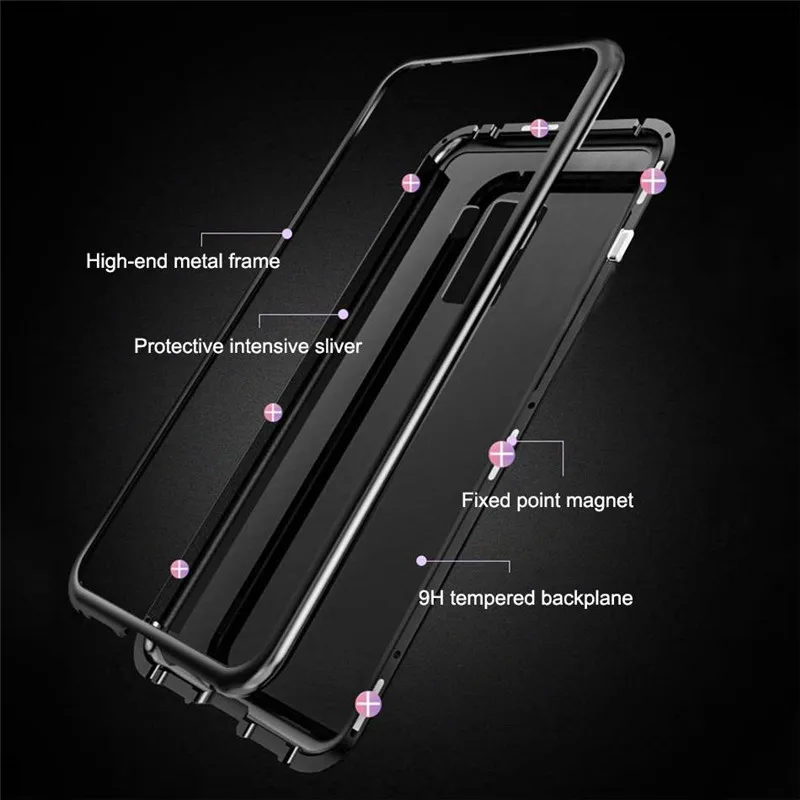 Магнитный чехол для samsung Galaxy A50 A7 A8 A9 M10 M20 M30 S7 край S8 S9 S10 S10e Note 8 9 J4 J6 Plus закаленное Стекло Чехлы для задней панели