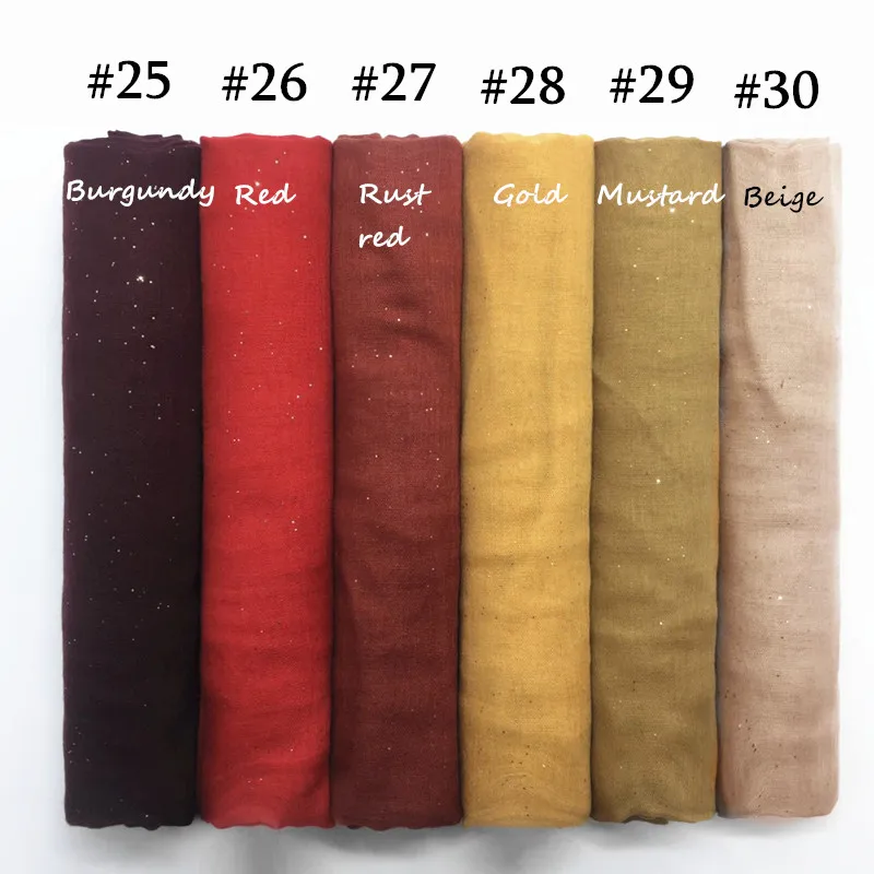 30 цветов блестящий Макси хиджаб простой шарф блестящая шаль мусульманская