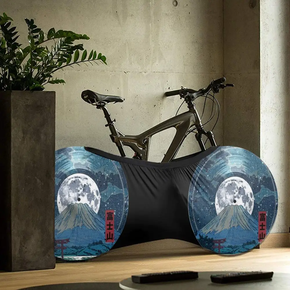 

Mount Fuji Vinyl LP Record Sky With Waves outdoor Bike MTB waterproof Bicycle dust cover Custom biking motocross father gift
