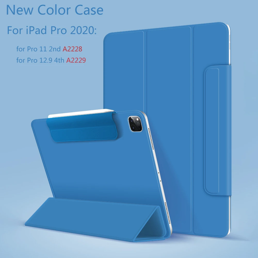 

For iPad Pro 11 Case Tri-fold magnet Back Protector Buckle clip For iPad Pro 12.9 Case for M1 Pro 11 2021 Cover For A2377 A2378