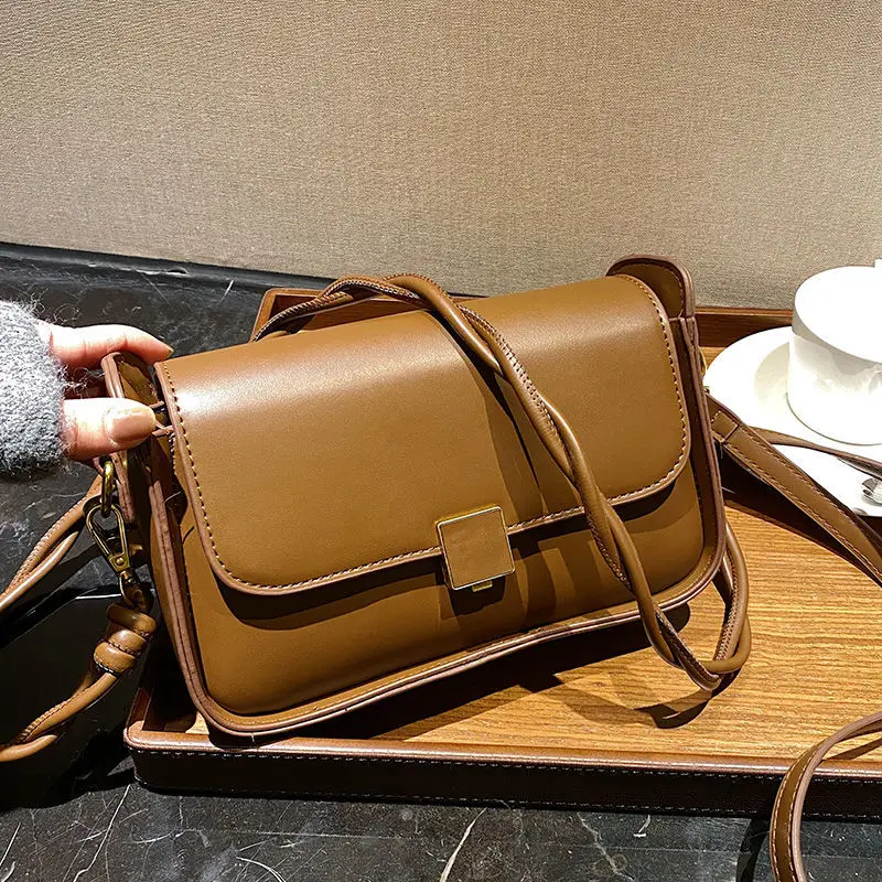 

Shoulder Bags Crossbody Bags for Women Retro All-match PU Leather Handbag Purse 2021 New Trend Fashion Designer Bag Zipper