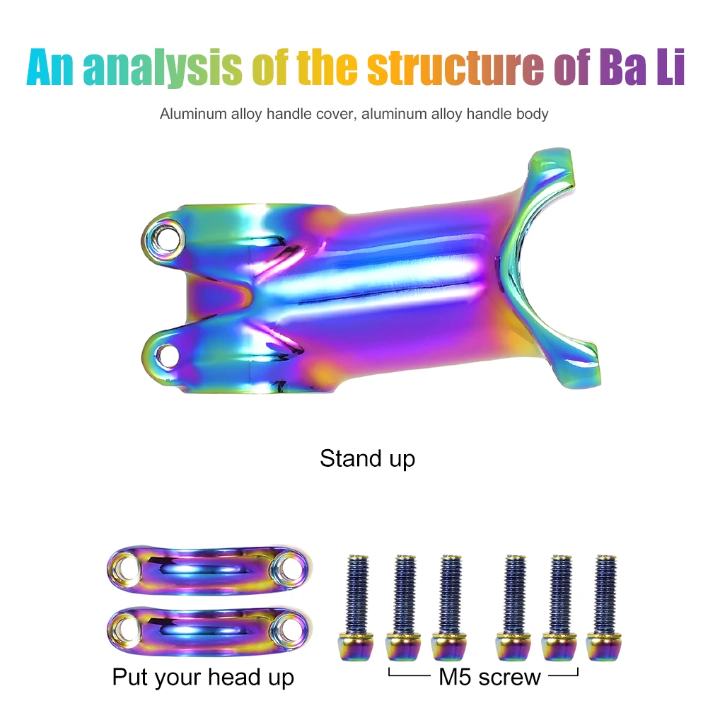 

Bicycle Stem 7 Degree 31.8mm Handlebar Bike Stem 60mm with M5 Screws Bolts