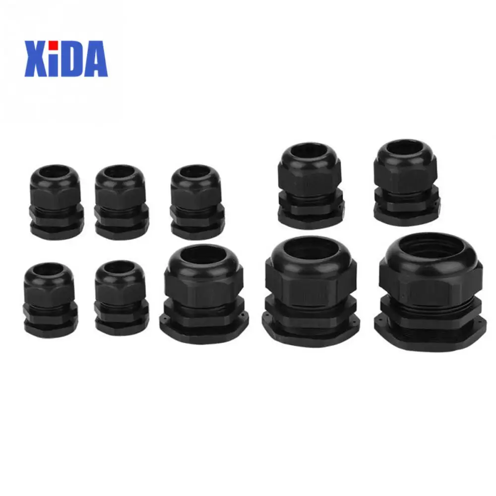 IP68 PG7 for 3-6.5mm PG9 PG11 PG13.5 PG16 PG19 PG21 PG24 PG25 PG29 Wire CE Black Waterproof Nylon Plastic Cable Gland Connector