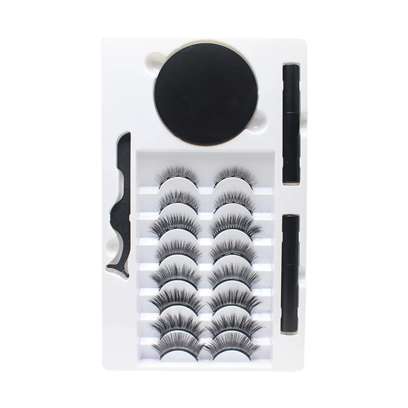 

10 Pairs Magnetic Eyelashes 3D Mink Eyelashes Makeup Magnetic False Lashes Makeup Tool