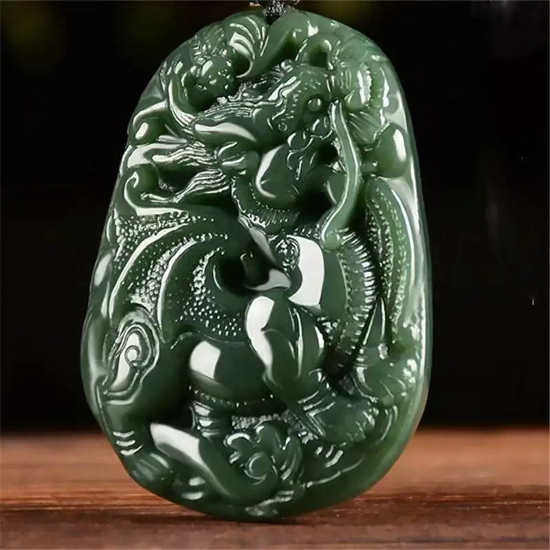 

Chinese Xinjiang Hetian Jade Pixiu Pendant Women Men Genuine Natural Jades Charms Accessories Fashion Jewellery Amulet Gifts