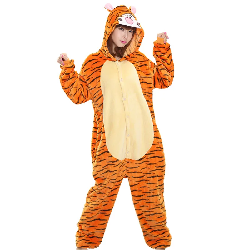 

Детские брюки с тигровым анимальным Kigurumis, для женщин, взрослые пижамы с рисунками из мультфильмов Пижама с персонажем мягкая теплая зимняя ...